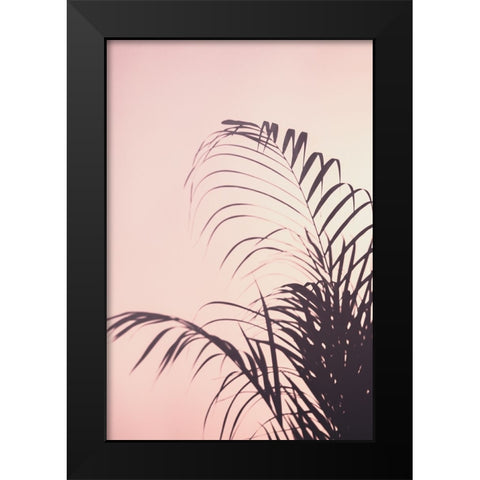 Palm Leaves 1 Black Modern Wood Framed Art Print by Artographie Studio