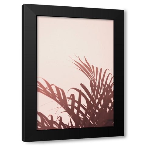 Palm leaves 2 Black Modern Wood Framed Art Print by Artographie Studio