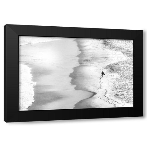 Back on dry land Black Modern Wood Framed Art Print by Groleau, Michel