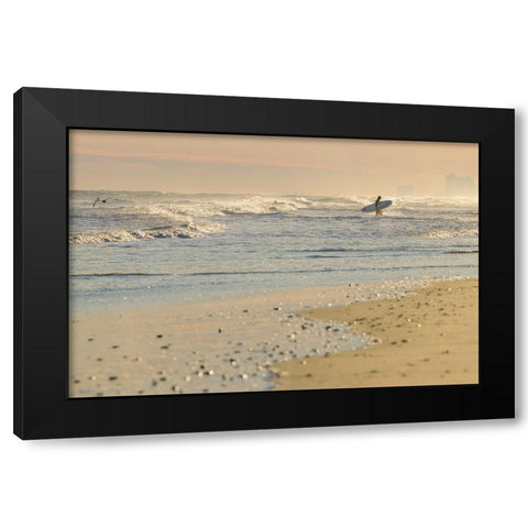 Surfs Up Black Modern Wood Framed Art Print with Double Matting by Mikulska, Aneta