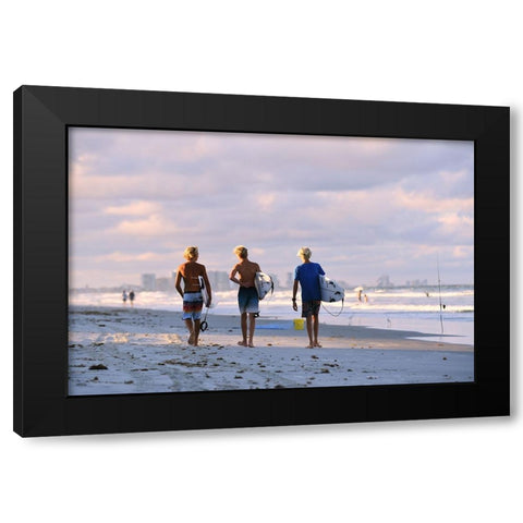 Having a good time! Black Modern Wood Framed Art Print with Double Matting by Zhang, Victor