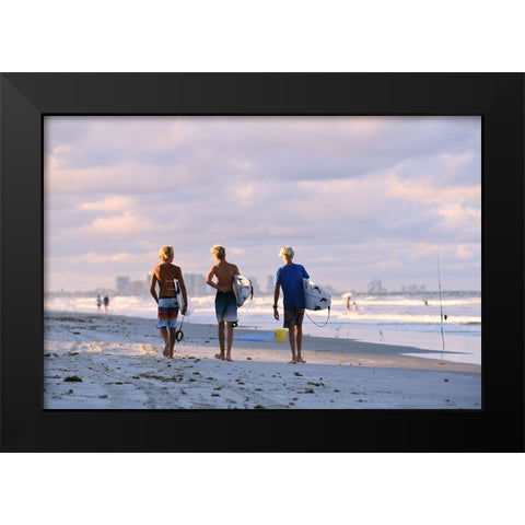 Having a good time! Black Modern Wood Framed Art Print by Zhang, Victor