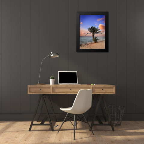 Palm beach Black Modern Wood Framed Art Print by G Alfidi, Saleem