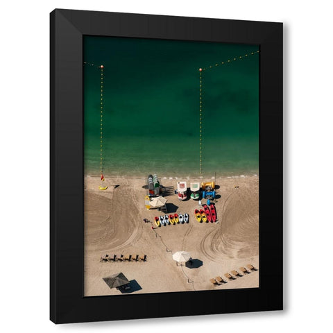On the beach Black Modern Wood Framed Art Print by Kravanja, Jure