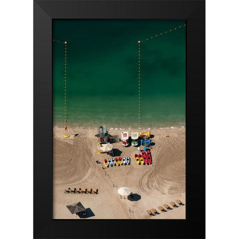 On the beach Black Modern Wood Framed Art Print by Kravanja, Jure
