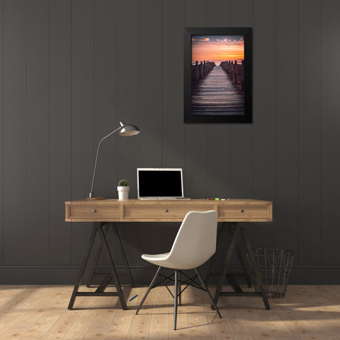 The path Black Modern Wood Framed Art Print by Oliveira, Abilio