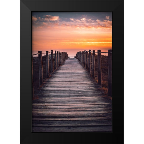 The path Black Modern Wood Framed Art Print by Oliveira, Abilio