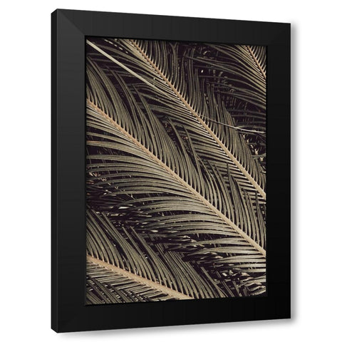 Palmblad 002 Black Modern Wood Framed Art Print with Double Matting by Artographie Studio