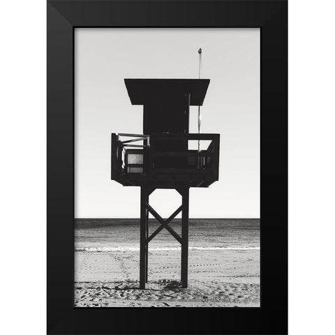 Beach 008 Black Modern Wood Framed Art Print by Artographie Studio