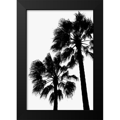 Palm Contrast Black Modern Wood Framed Art Print by Artographie Studio