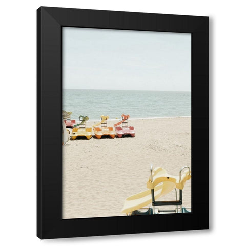 Beach 015 Black Modern Wood Framed Art Print with Double Matting by Artographie Studio