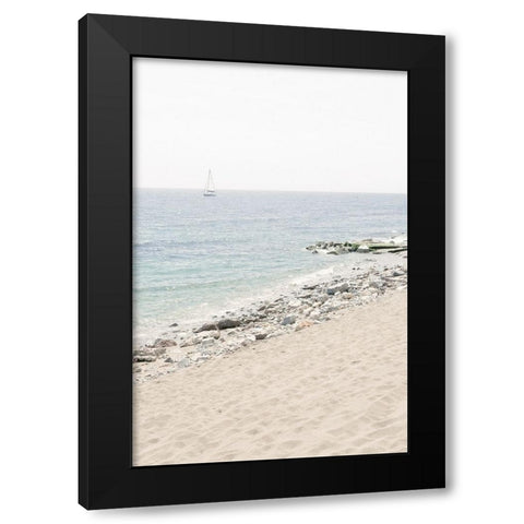 Beach 012 Black Modern Wood Framed Art Print by Artographie Studio