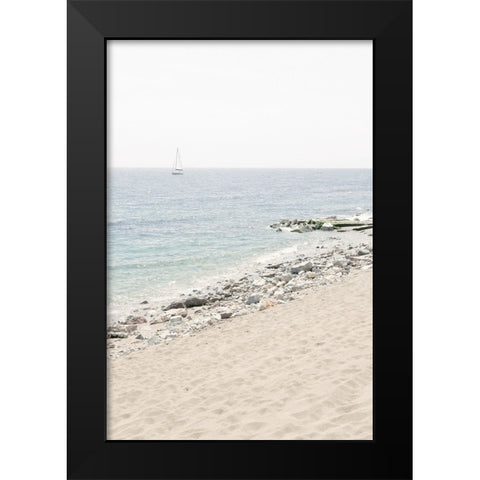 Beach 012 Black Modern Wood Framed Art Print by Artographie Studio