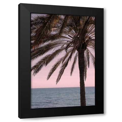 Palm 010 Black Modern Wood Framed Art Print by Artographie Studio