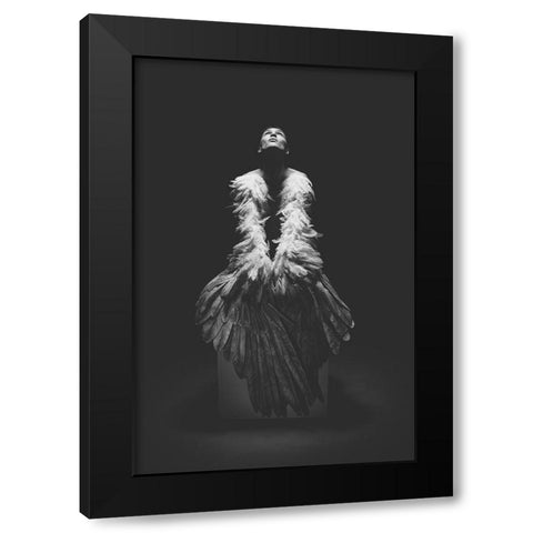 Angel Black Modern Wood Framed Art Print with Double Matting by Dasic, Marko