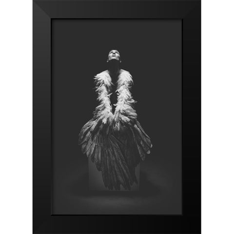 Angel Black Modern Wood Framed Art Print by Dasic, Marko