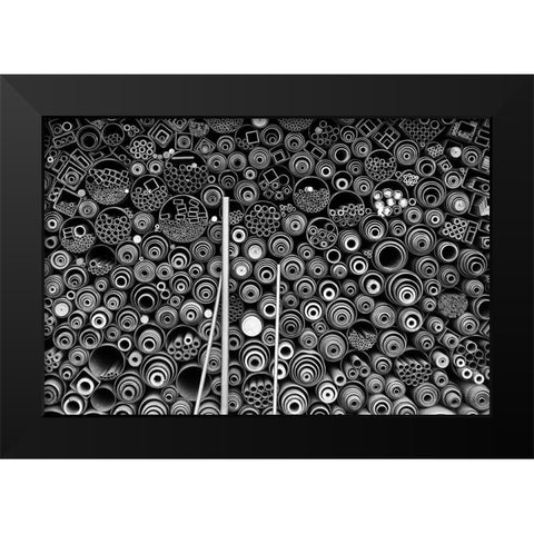 3 more pipes Black Modern Wood Framed Art Print by Hee Han, Dong