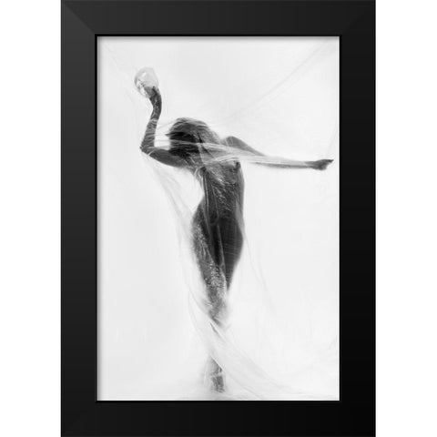 the mask dance Black Modern Wood Framed Art Print by Odorizzi, Patrick