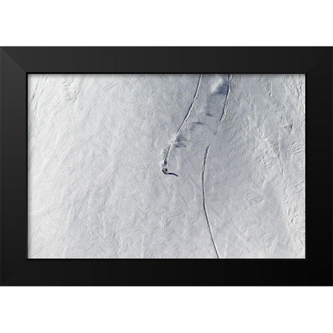 Lines Black Modern Wood Framed Art Print by Sanne, Jakob