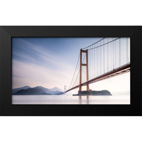 Xihou Bridge and Moon Bay Black Modern Wood Framed Art Print by Ai, Qing