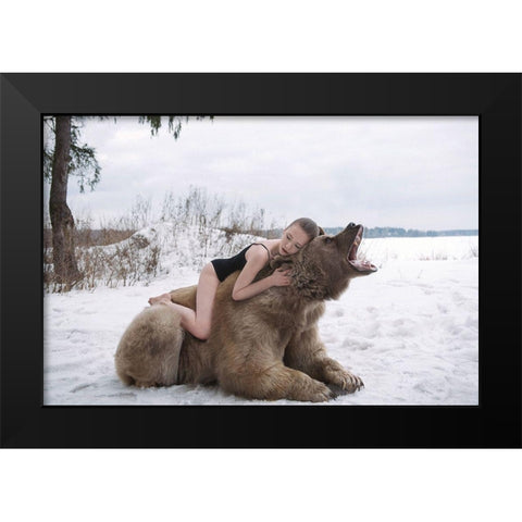 Untitled No 1448 Black Modern Wood Framed Art Print by Barantseva, Olga