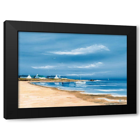 Hameau au bord de la baie Black Modern Wood Framed Art Print by Flanet, Frederic