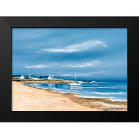 Hameau au bord de la baie Black Modern Wood Framed Art Print by Flanet, Frederic