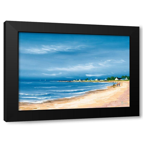 Promenade sur la baie Black Modern Wood Framed Art Print by Flanet, Frederic