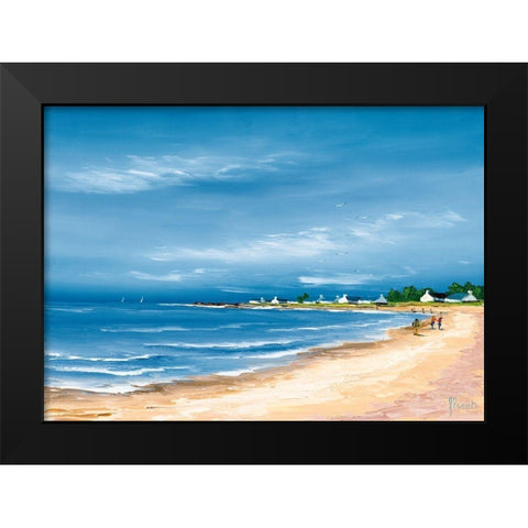 Promenade sur la baie Black Modern Wood Framed Art Print by Flanet, Frederic