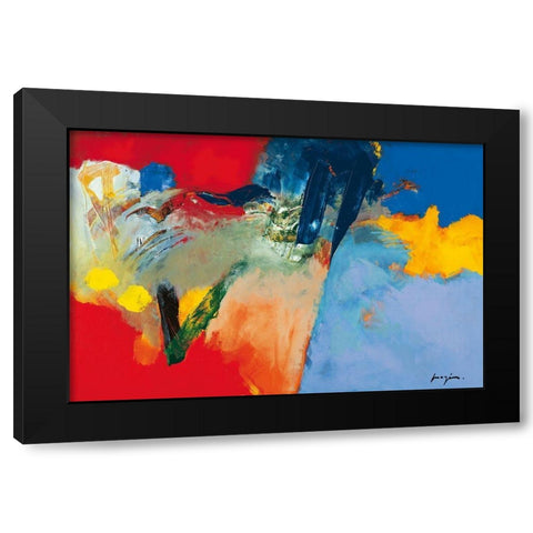 Rouge - Bleu II Black Modern Wood Framed Art Print by Magis, Pascal