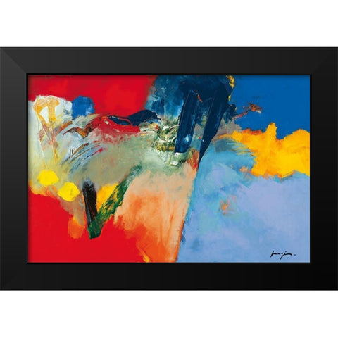 Rouge - Bleu II Black Modern Wood Framed Art Print by Magis, Pascal