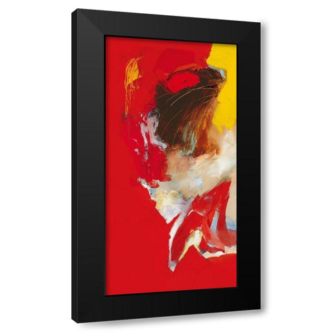 Triptyque rouge I Black Modern Wood Framed Art Print by Magis, Pascal