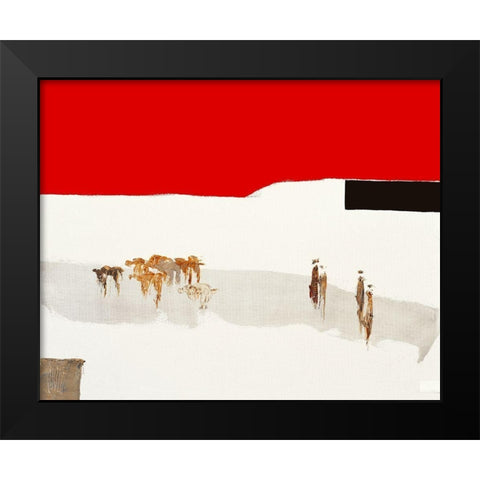 La route du desert III Black Modern Wood Framed Art Print by Choisy, Christian