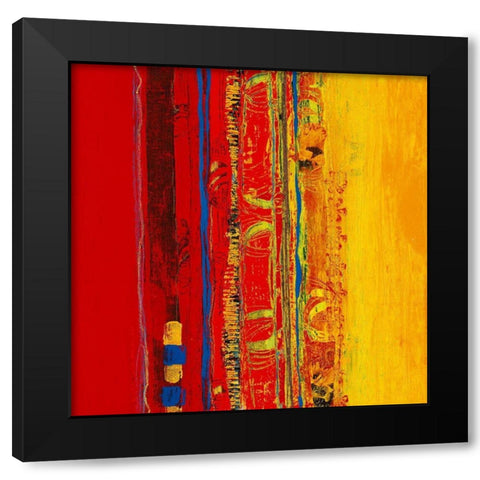 Abstrakt I Black Modern Wood Framed Art Print by van Ginkel, Marjolijn