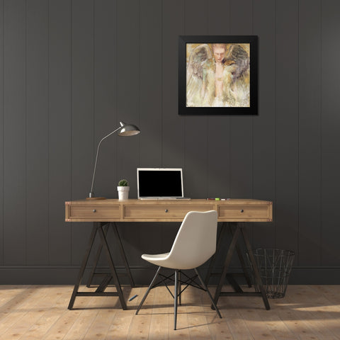 Schutzengel Black Modern Wood Framed Art Print by Amrhein, Elvira