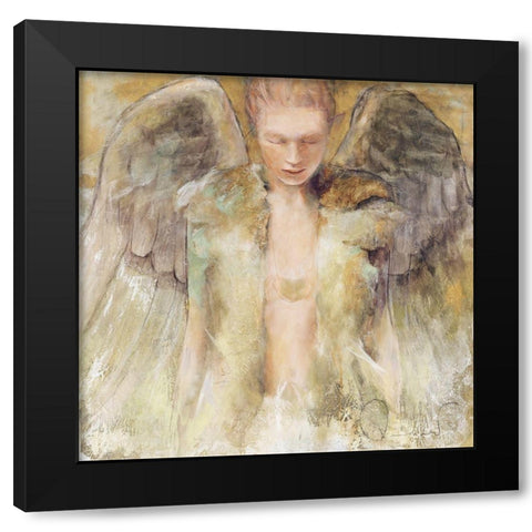 Schutzengel Black Modern Wood Framed Art Print by Amrhein, Elvira