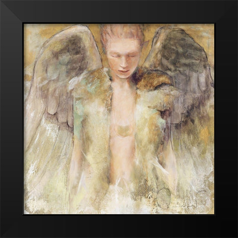 Schutzengel Black Modern Wood Framed Art Print by Amrhein, Elvira