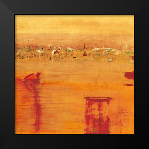 Orange Landscape Black Modern Wood Framed Art Print by Richter-Armgart, Rose