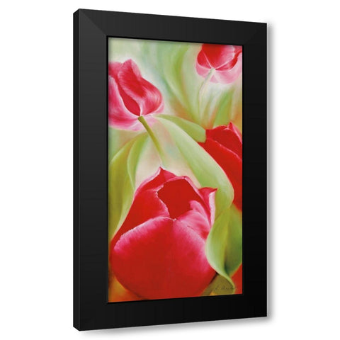 Tulpen II Black Modern Wood Framed Art Print by Schmucker, Annette