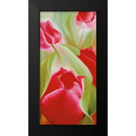 Tulpen II Black Modern Wood Framed Art Print by Schmucker, Annette