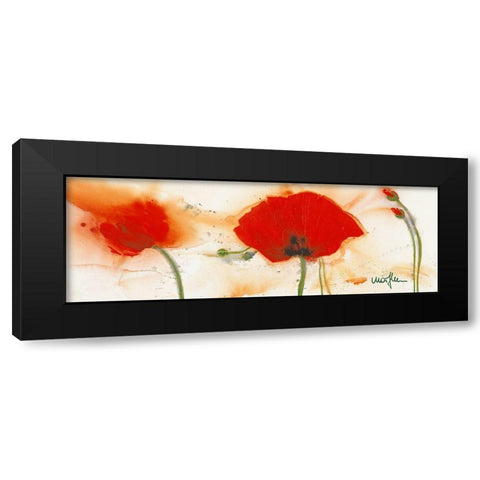 Coquelicots au vent III Black Modern Wood Framed Art Print by Marthe