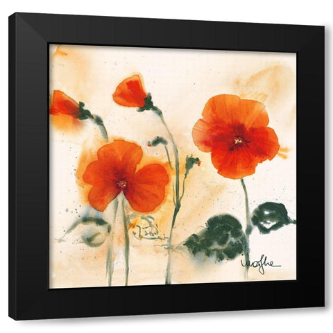 Les Pensees I Black Modern Wood Framed Art Print with Double Matting by Marthe