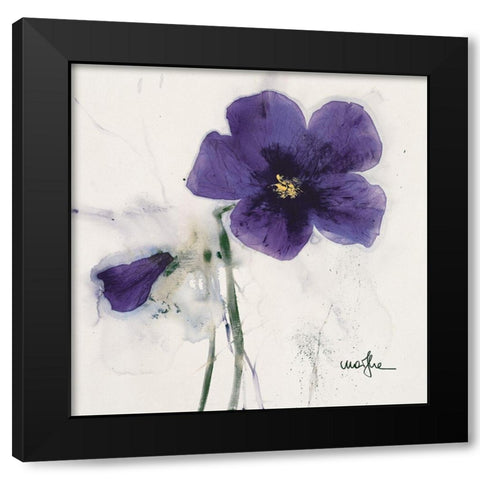 Les Pensees IV Black Modern Wood Framed Art Print by Marthe