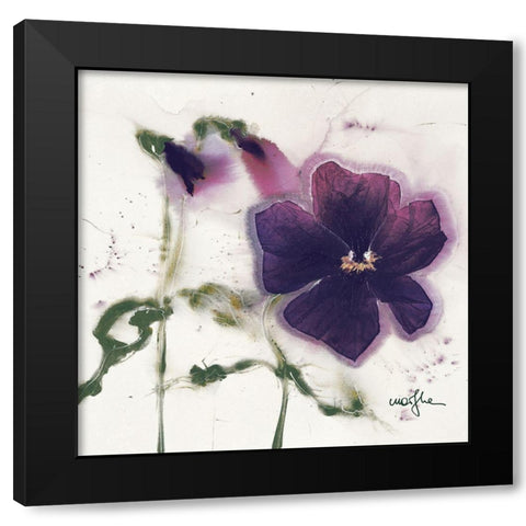 Les Pensees V Black Modern Wood Framed Art Print by Marthe
