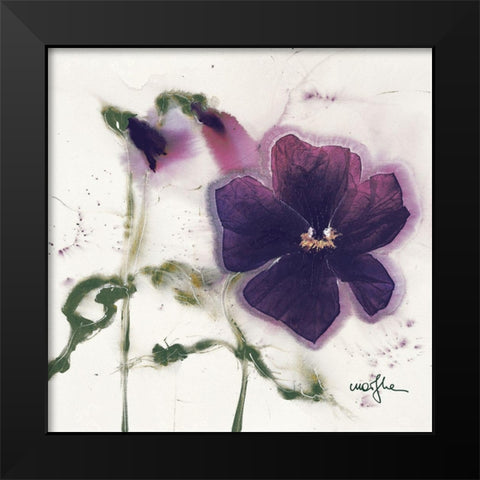 Les Pensees V Black Modern Wood Framed Art Print by Marthe