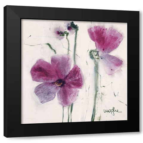 Les Pensees VI Black Modern Wood Framed Art Print with Double Matting by Marthe