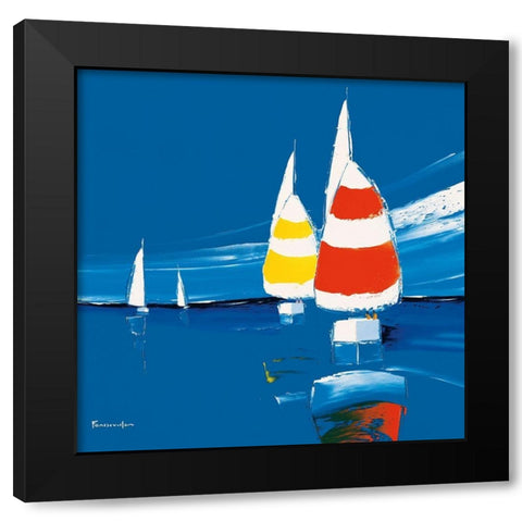 Dans le vent Black Modern Wood Framed Art Print with Double Matting by Fontdeville, Guy