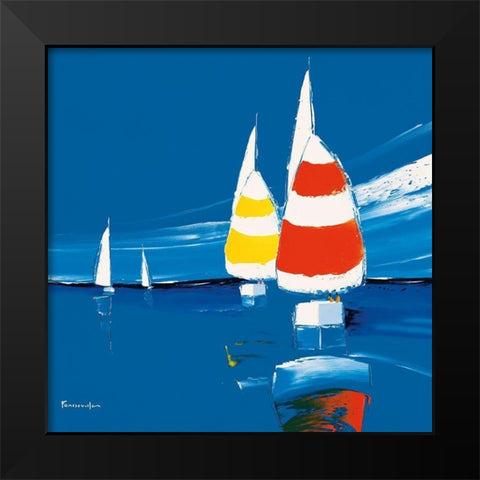 Dans le vent Black Modern Wood Framed Art Print by Fontdeville, Guy