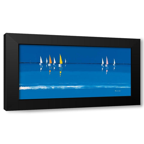 Voiles multicolores Black Modern Wood Framed Art Print by Fontdeville, Guy