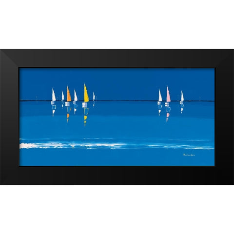 Voiles multicolores Black Modern Wood Framed Art Print by Fontdeville, Guy